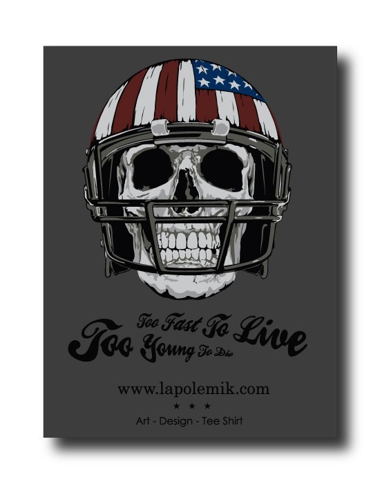 Sticker American Football Skull