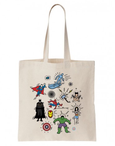 Tote Bag Pop Art Heroes