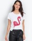 T-Shirt Col Bateau Flamant Rose