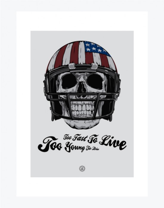 Poster American Football Skull