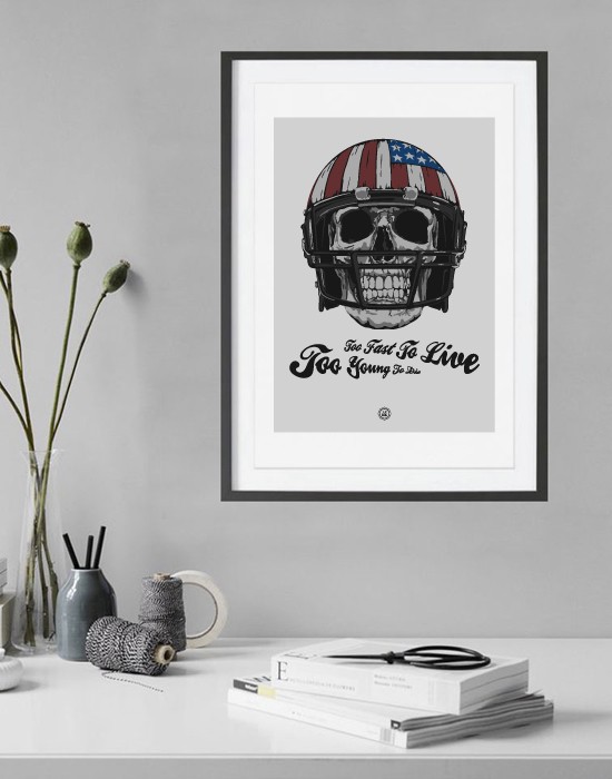 Poster American Football Skull