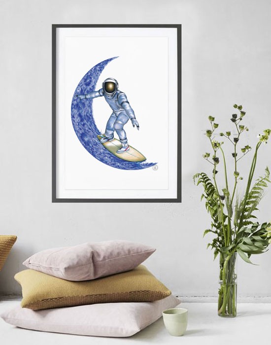 Poster Moon Surfer