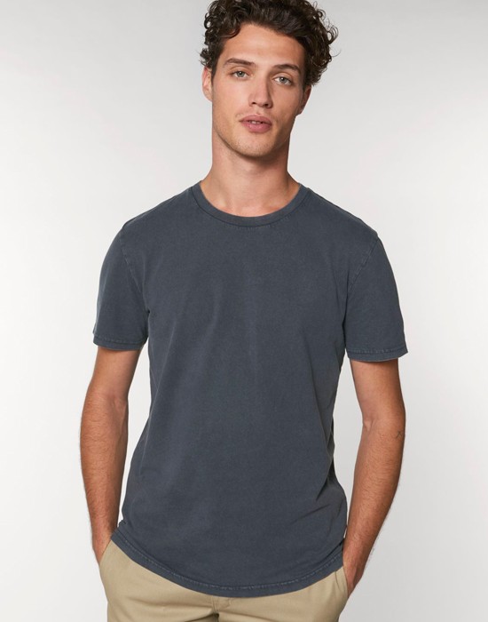 T-Shirt Homme Basic Vintage India Ink Grey