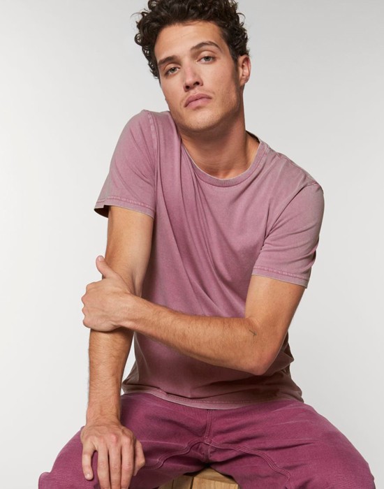 T-Shirt Homme Basic Vintage Mauve
