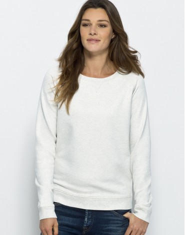 Sweat-Shirt Femme Basic Cream Heather Grey