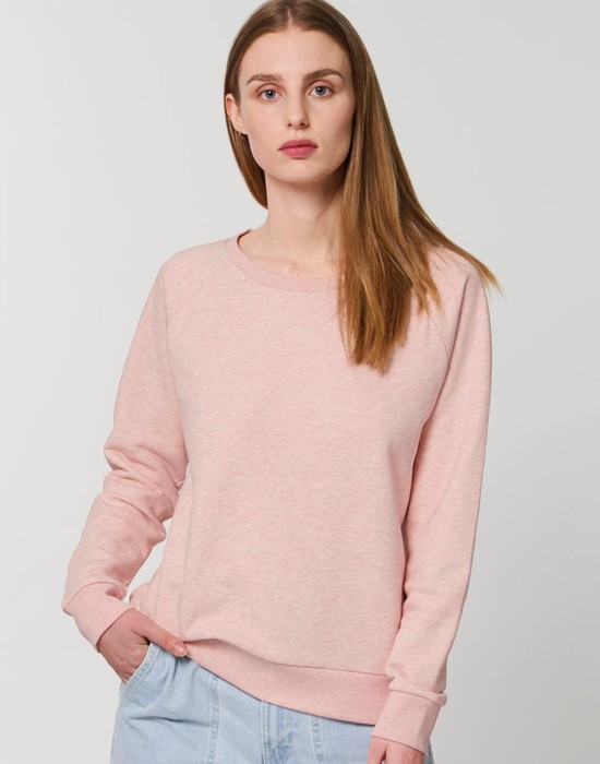 Sweat-Shirt Femme Basic Cream Heather Pink