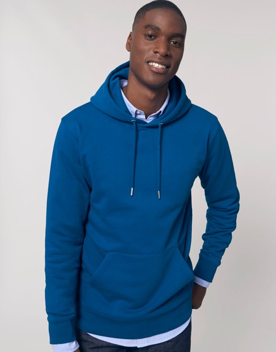 Sweat-Shirt à Capuche Homme Basic Majorelle Blue