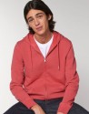 Sweat-Shirt à Capuche Zippé Basic Carmin Red