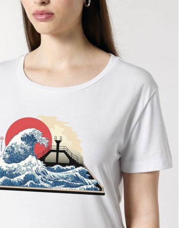 T-Shirt Col Bateau La Grande Vague De Saint Malo