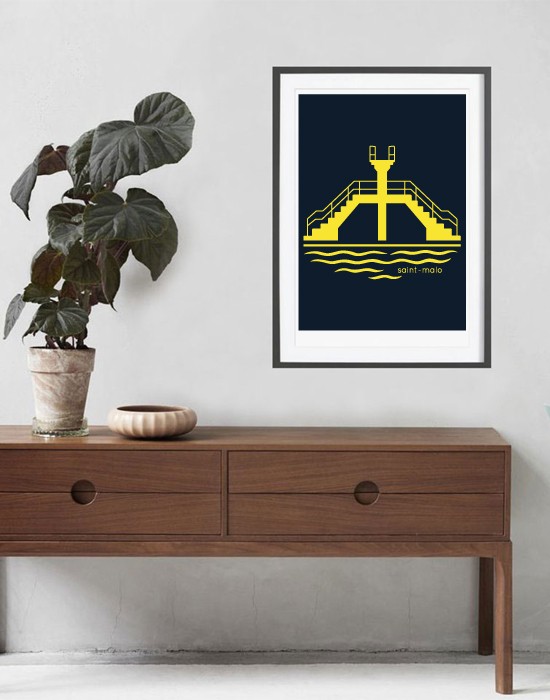 Poster Plongeoir Jaune