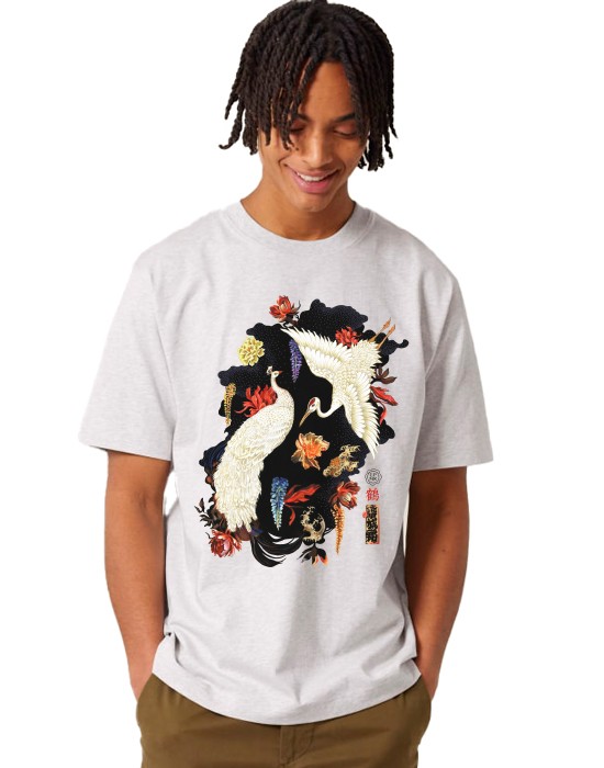Men's Graphic T-Shirt: Crane – Japanese Print | Lapolemik