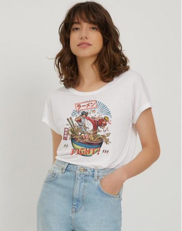 T-Shirt Col Bateau Noodle Fighter